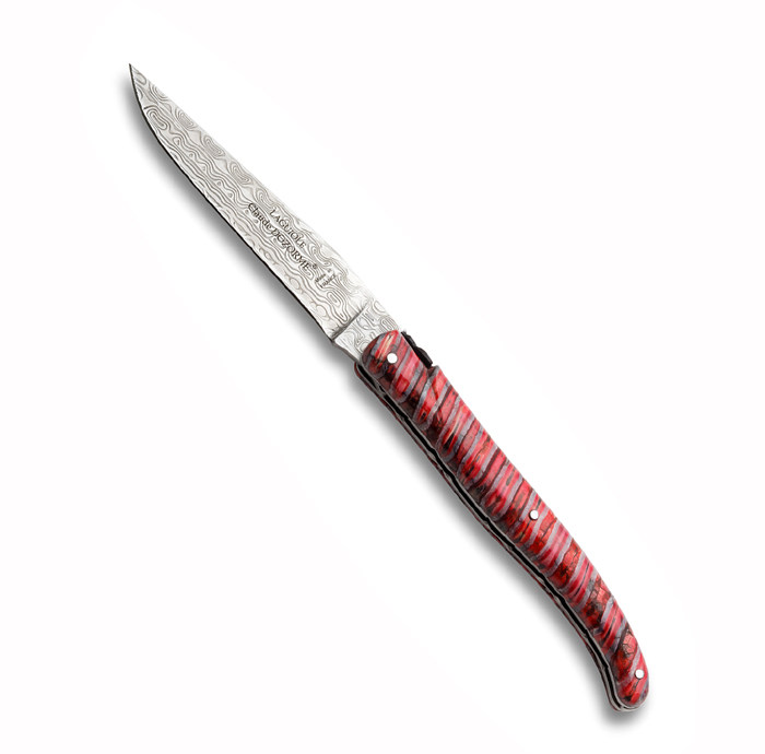 法国拉吉奥乐小刀猛犸象牙手柄大马士革laguiole私人订制款