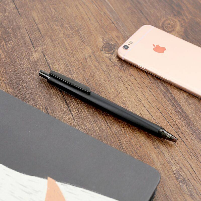 晨光优品按动水笔h3704流线型磨砂实用美学中性笔中性笔