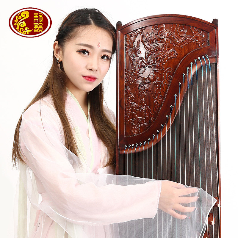 古筝新韵实木红檀深雕九龙戏珠收藏级红花梨古筝