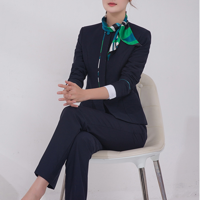 民生银行行服制服ol女衬衫职业正装套装长袖春款前台主持人工作服