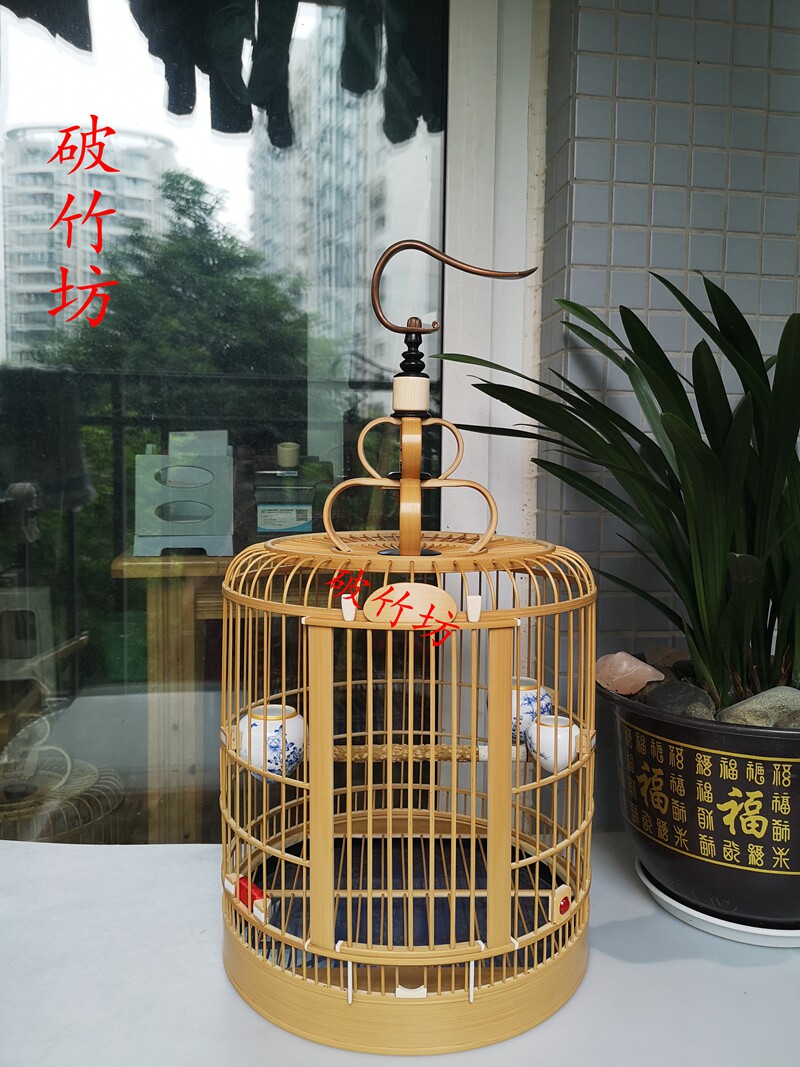四川成都纯手工竹制画眉鸟笼 精品川笼 镶嵌加牙10个点全套包邮