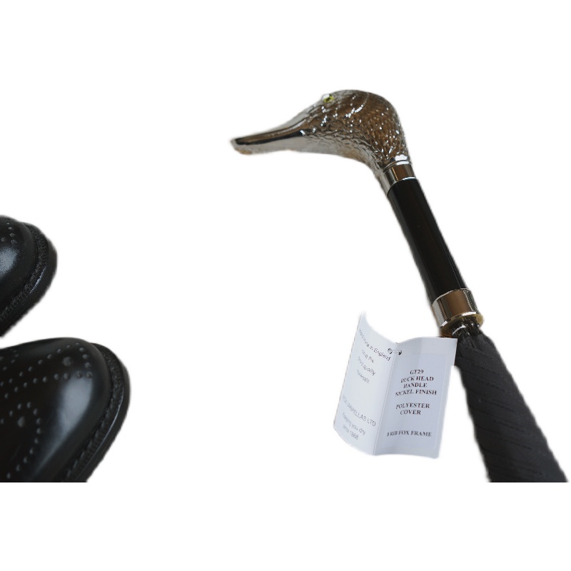 现货foxumbrellas英国手工银色动物长柄绅士雨伞伞