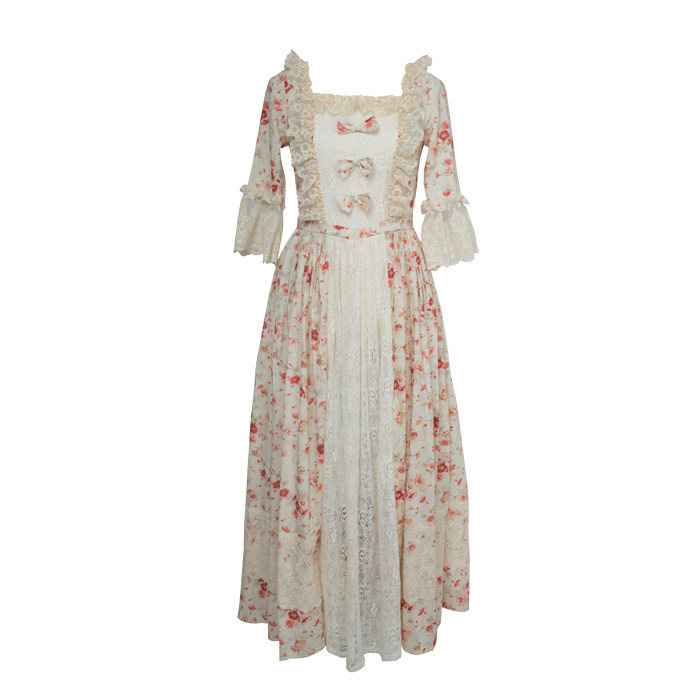 拾光裁缝原创洛可可巴洛克中世纪公主优雅风蕾丝宫廷油画连衣裙