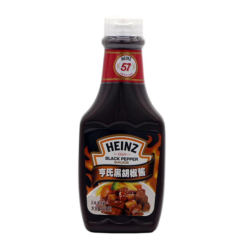 意大利面酱 亨氏黑胡椒酱黑椒汁360g 黑胡椒拌面酱西餐烧烤牛排酱