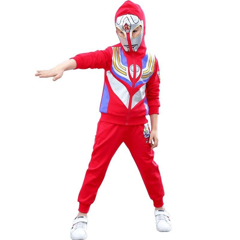 蝴蝶迪迦赛罗奥特曼衣服帅气春装男孩蜘蛛侠男儿cosplay男装