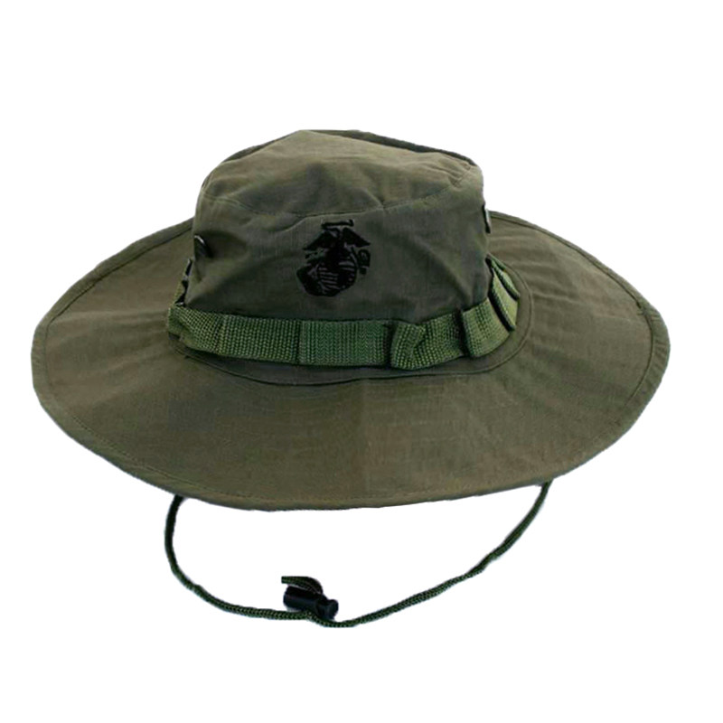 军迷户外美军休闲三沙迷彩圆边帽子旅行大檐军迷帽