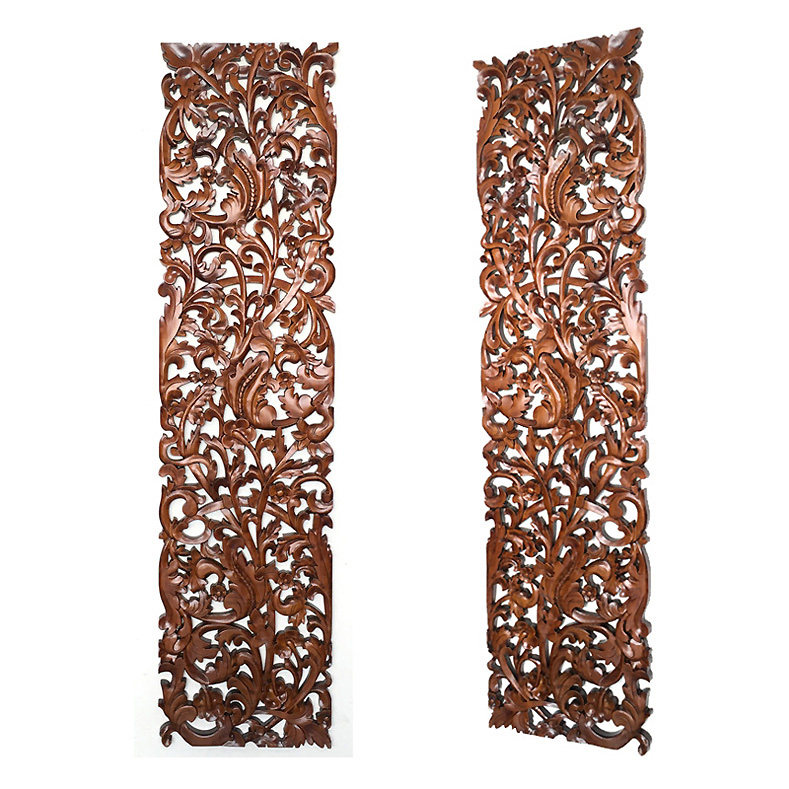 实木中式镂空雕花木雕装饰花板客厅隔断屏风木雕