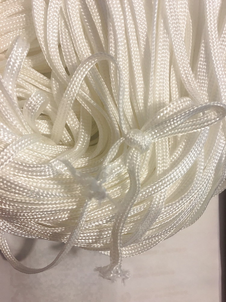5mm双层锦纶绳白色平纹编织空心扁尼龙绳挂绳掉绳两层扁绳195米 - 痕