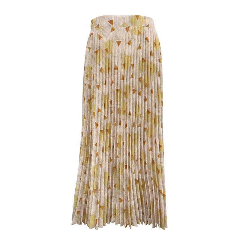 俏皮活力几何小三角百褶高腰半身裙