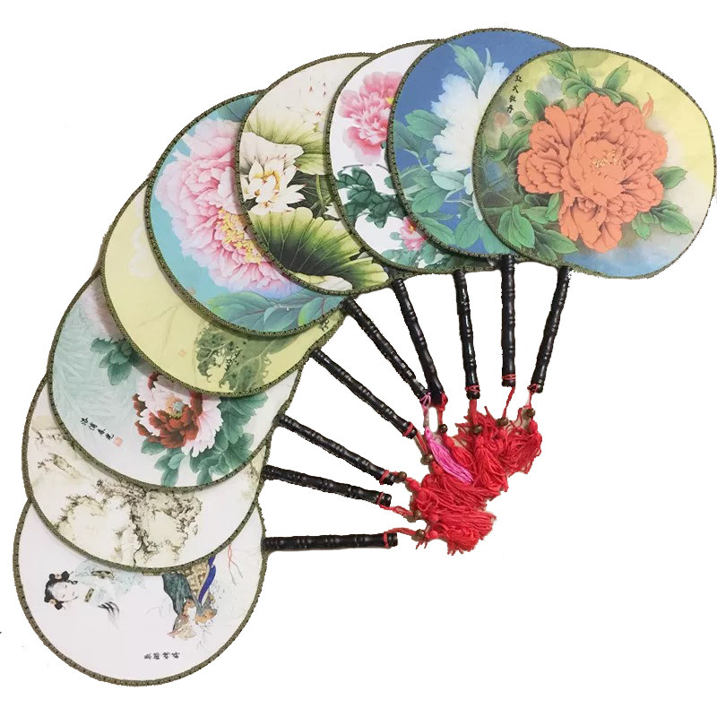 杭州苏州古镇旅游纪念品圆形团扇宫廷舞蹈扇子扇子