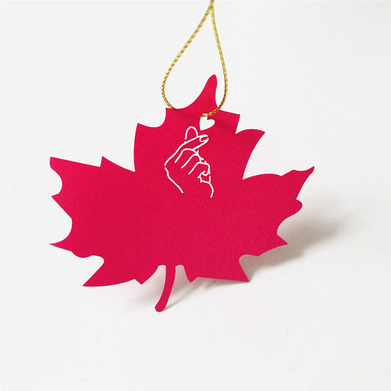 50张彩色比心枫叶手写心愿卡片节日学校活动贺卡