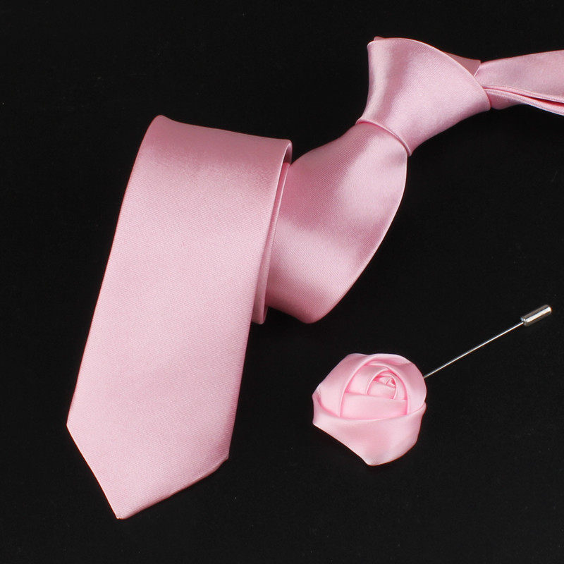 jk粉色手打领带男女女士亮面5cm宽韩版窄版领带