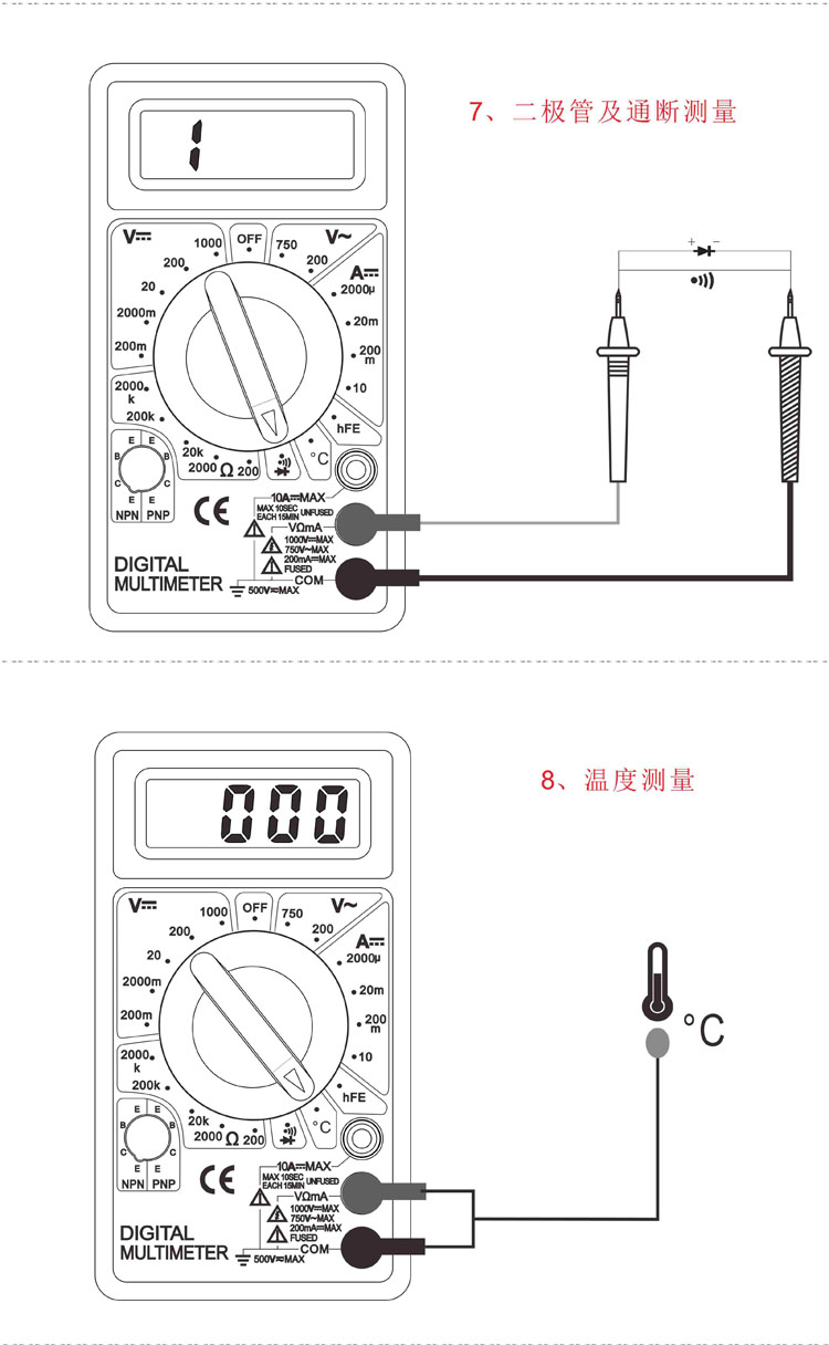 简易家用维修数字万用表dt830b附图图文教程使用方法万用表