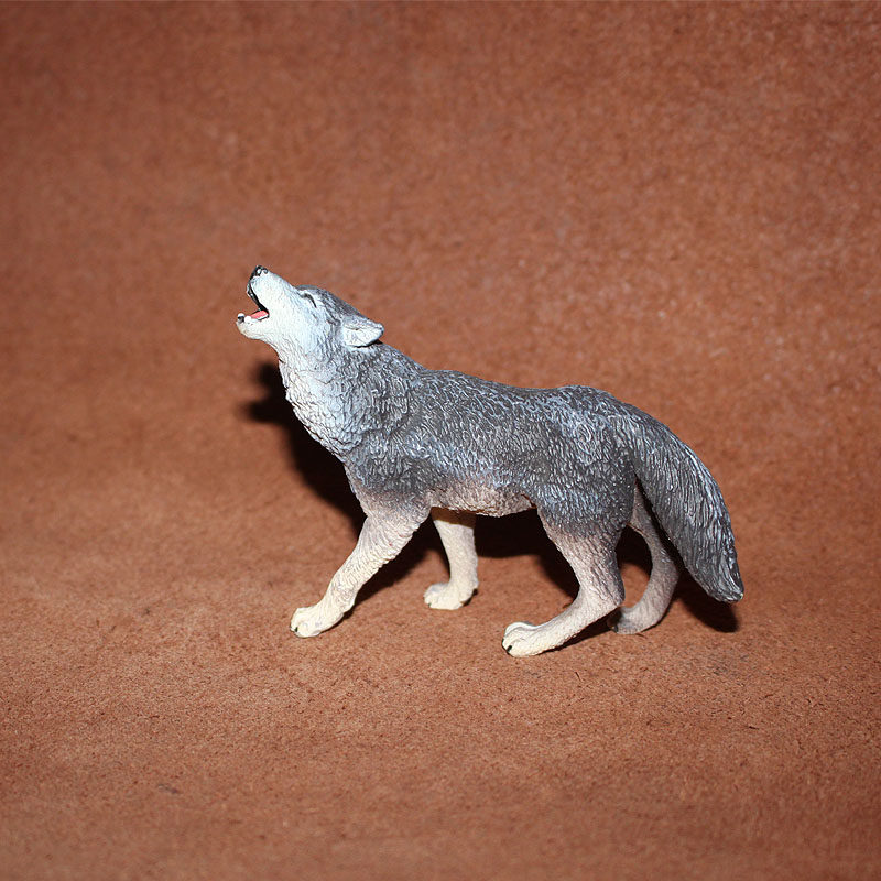 safari仿真动物模型玩具摆件野生动物灰色北美郊狼仿真