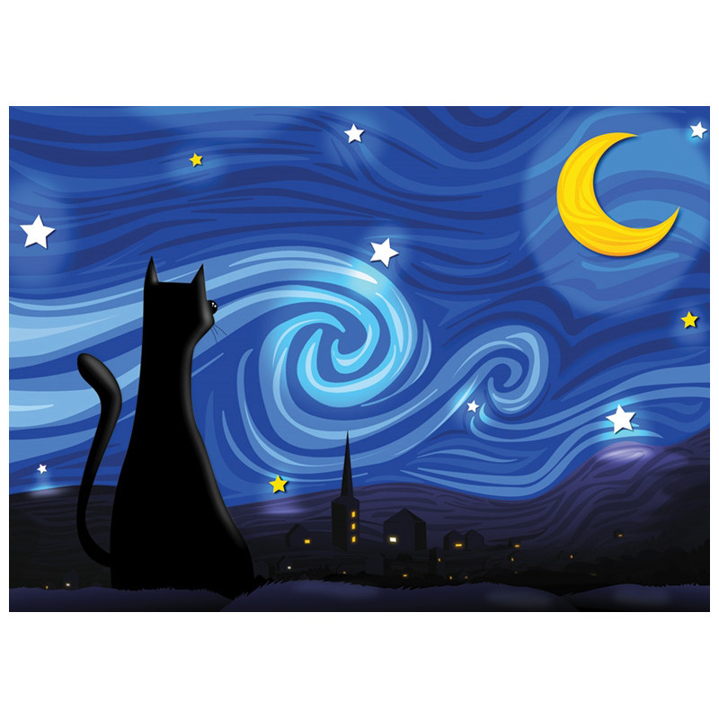 cobblehill星空猫咪500片加拿大进口成人拼图玩具拼图