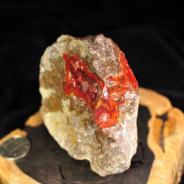 天然北票战国红缟玛瑙原石毛料辽宁朝阳摆件摆件