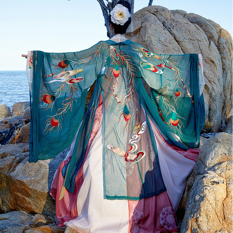 汉服都城南庄长安花大袖衫女中国风满绣白菜正版民族服装