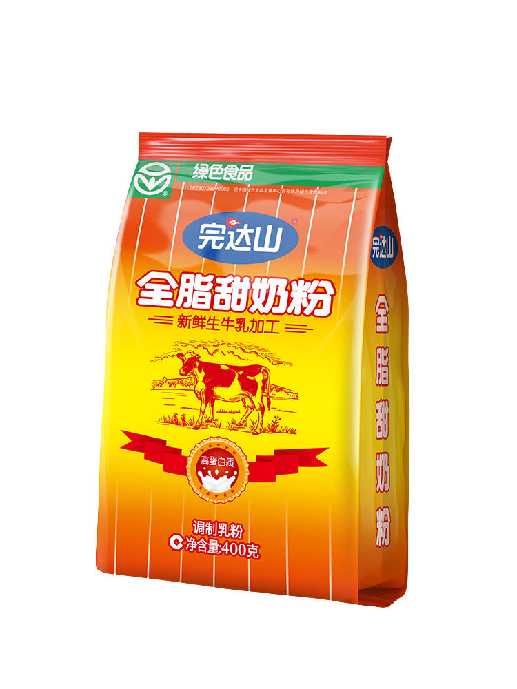 完达山全脂甜奶粉400g3袋装学生青少年早餐全脂高蛋白牛奶粉