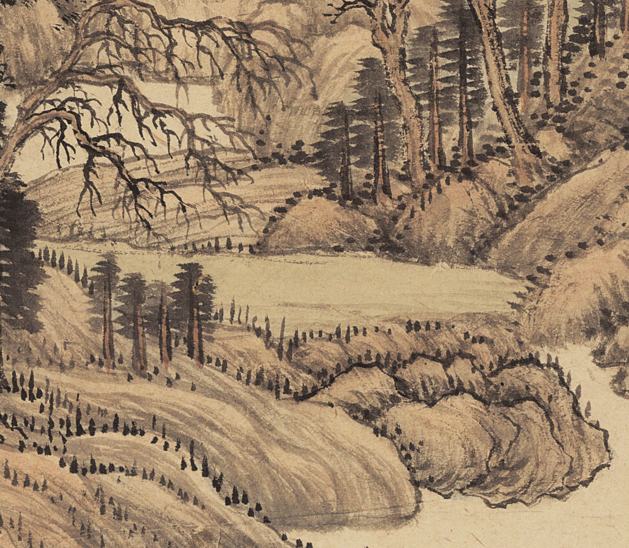 大清四王王翚常山馆图古代山水画高清数字微喷国画