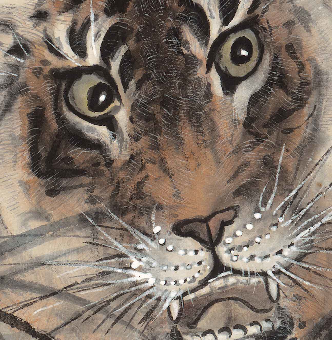 新品近代画家老虎痴张虎威威图国画客厅办公室国画