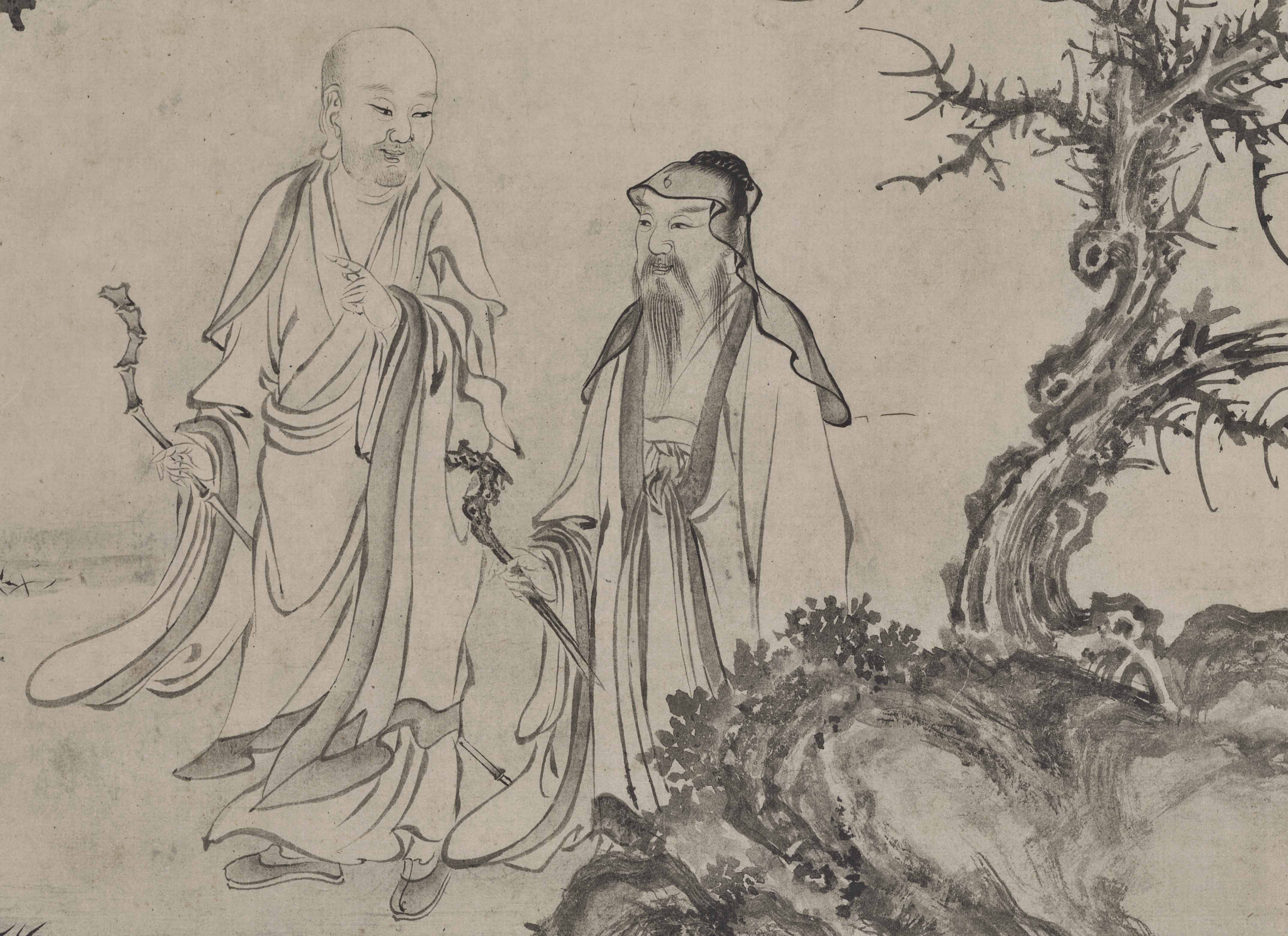 图卷复制清微高清微人物神仙古代中国社图卷白莲国画