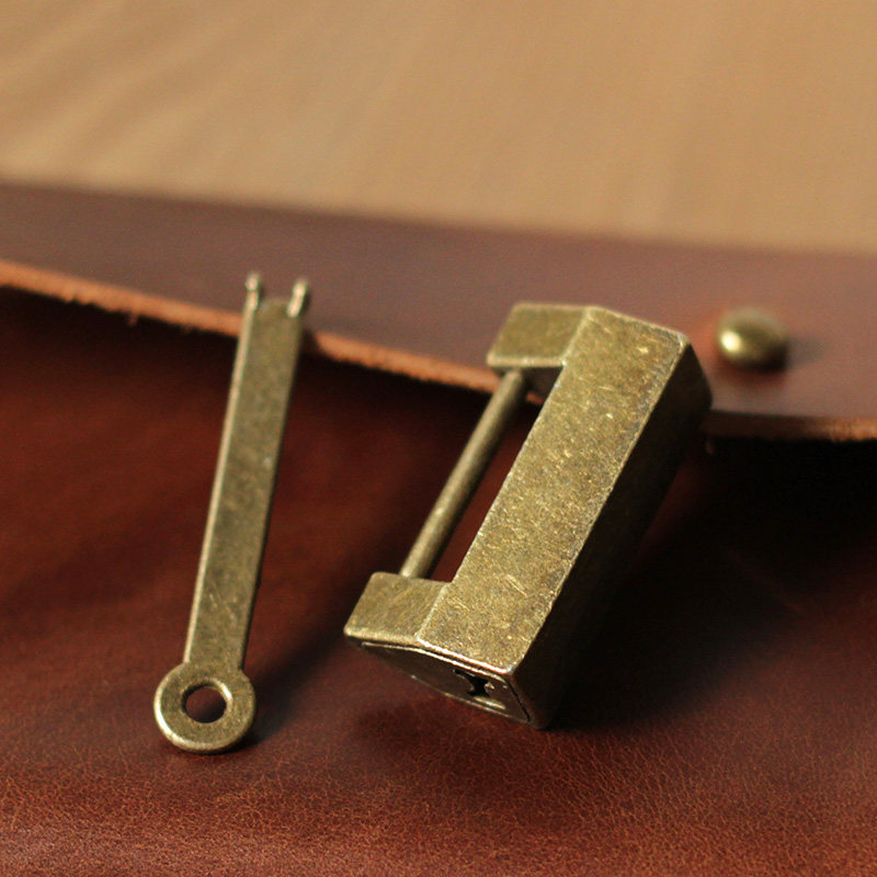 中式仿古钥匙打开古铜色可爱日记本相册盒子挂锁笔记本