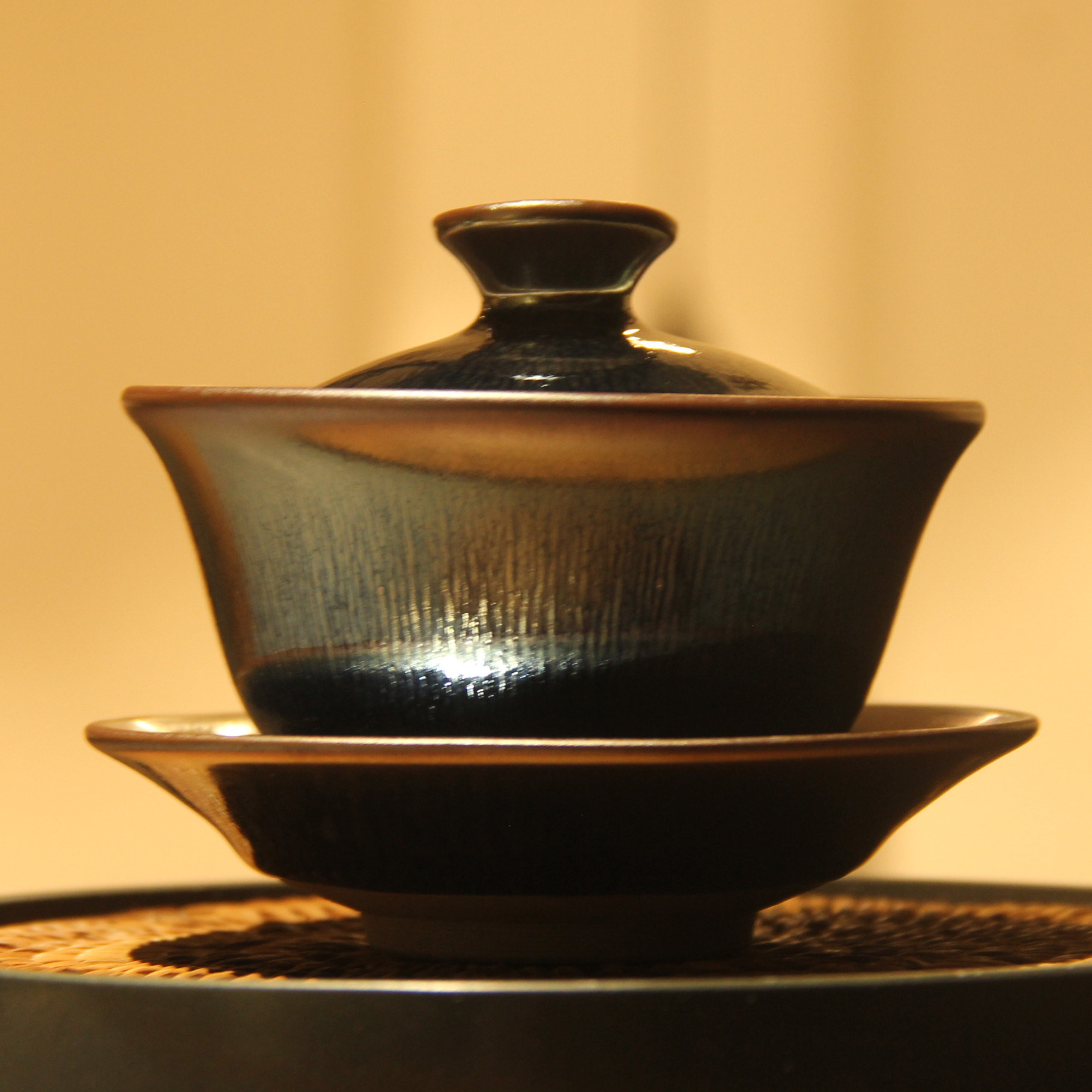 银毫束口盏建盏茶具十二件套高档礼盒盒装三才功夫茶具