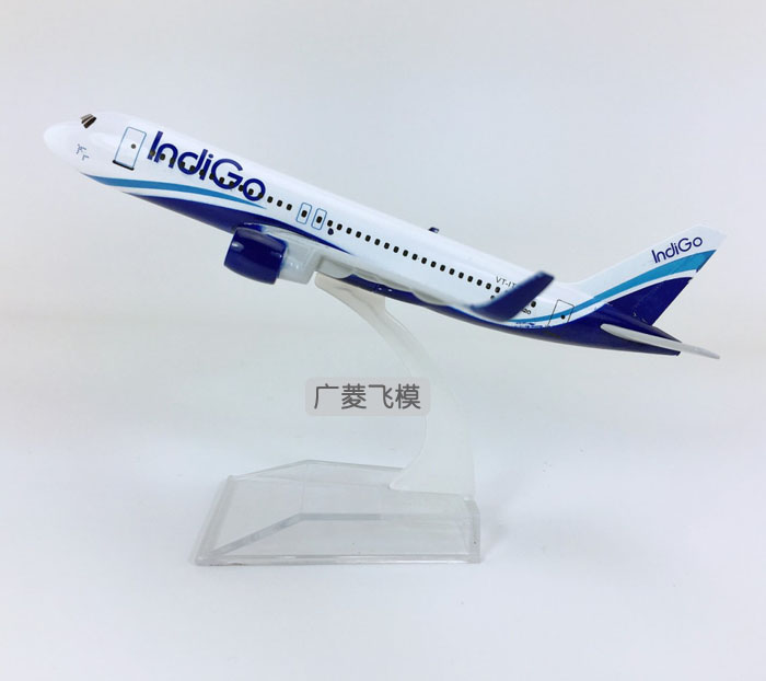 印度靛蓝航空包邮16cm合金a320飞机模型a320-200飞机模型