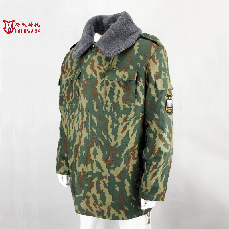俄罗斯俄军迷公发vsr竖纹迷彩棉服大衣瓜皮车臣作训外套