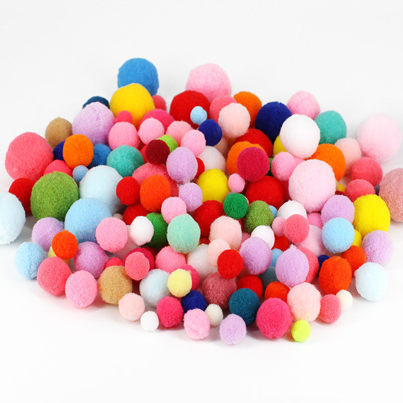 小毛球彩色高弹毛绒球球手工diy动物玩具制作幼儿园可