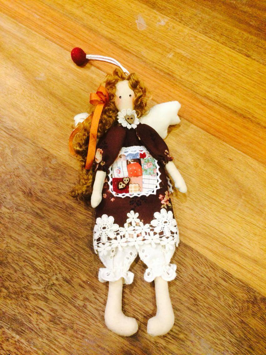 diy布艺手工拼布天使娃娃钥匙包材料成品其他手工制作