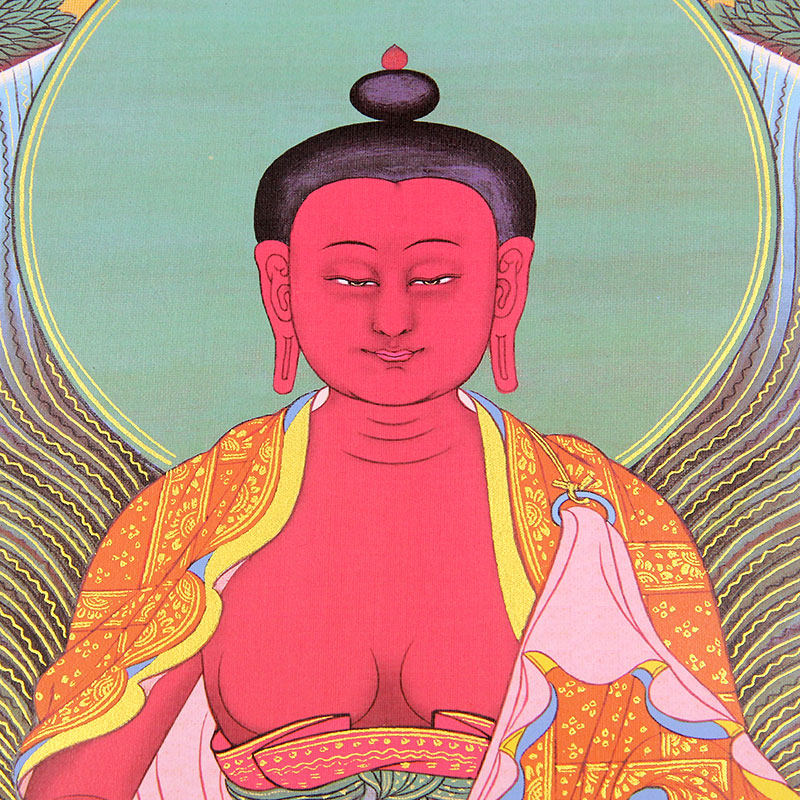 精工唐卡阿弥家居玄关装饰画精美手工精裱画像藏族唐卡