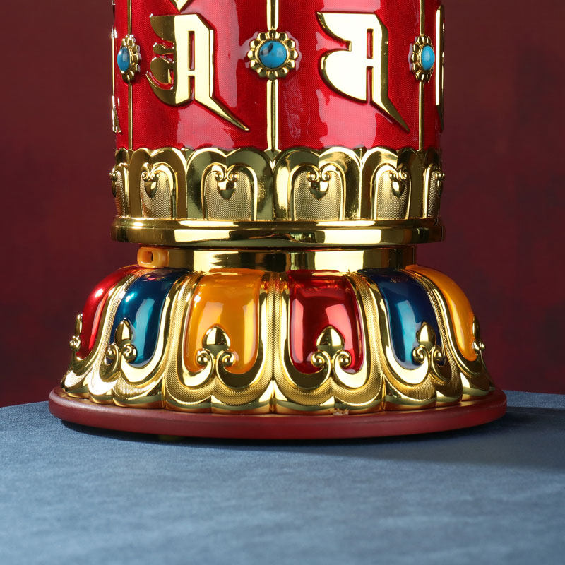 德田电动转经筒家用观音文殊百字明家居日用桌面静音转经轮桌摆件