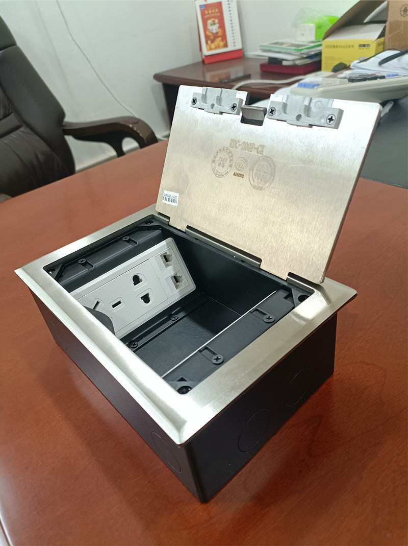 网络大理石防水地板藏式隐藏开启瑞博双侧不锈钢地插