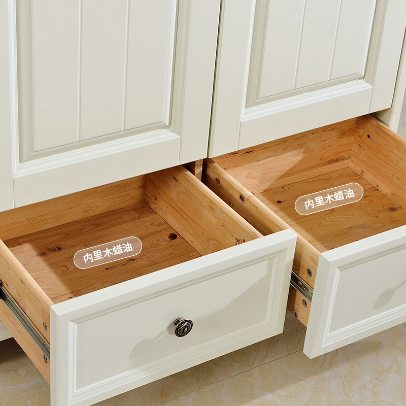 地中海衣柜全实木蓝色原木迷你香柏木实木小户型两门儿童开门衣橱