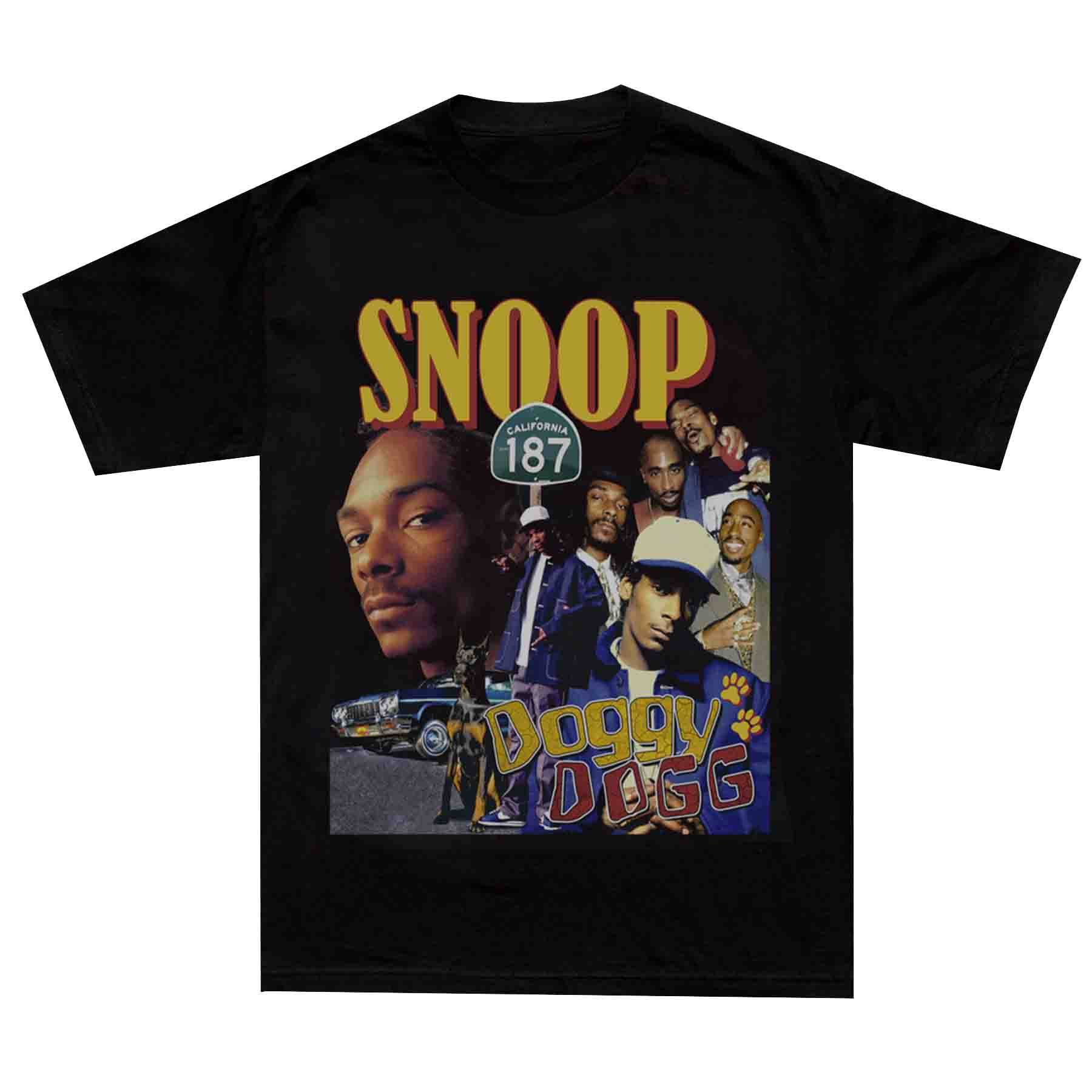 snoopdoggvintageraptee说唱短袖复古人像嘻哈t恤