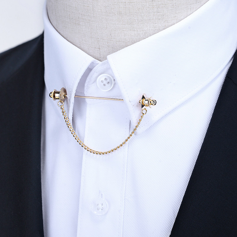 韩版男士英伦衬衫领扣扣针领带法式衬衣别针胸针