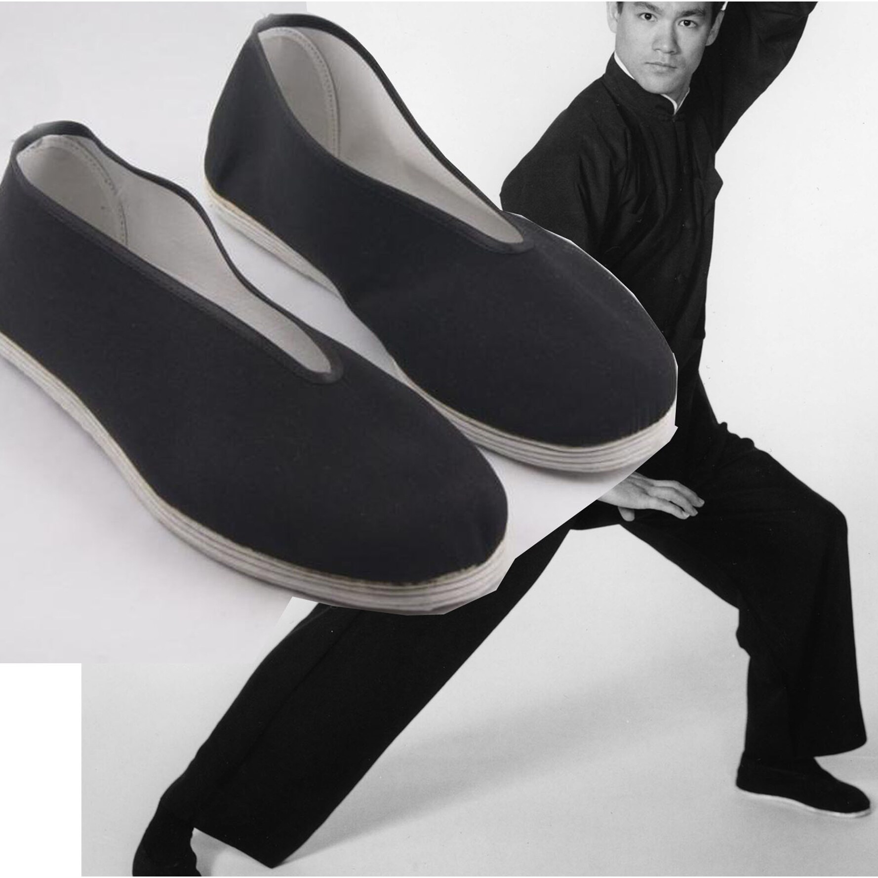 男圆头练功帆布单鞋老北京老头复古千层中国民族风布鞋