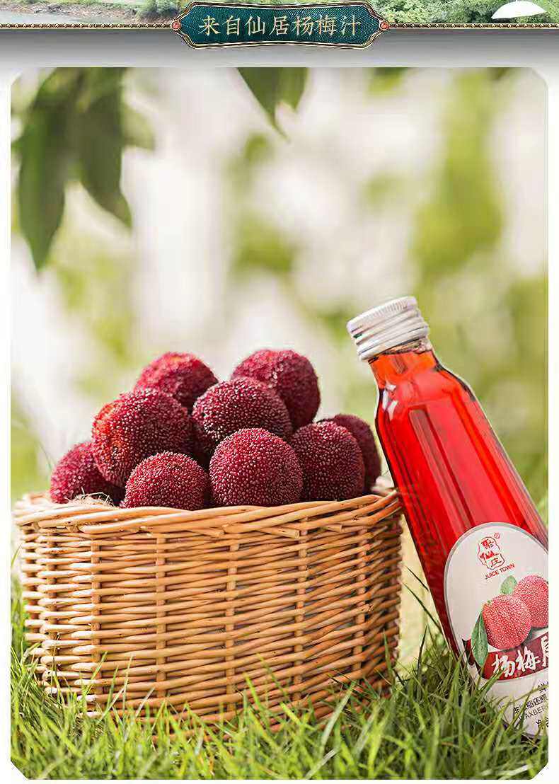 官方授权聚仙仙居杨梅果汁饮料258ml6瓶果蔬酸梅汤纯果蔬汁