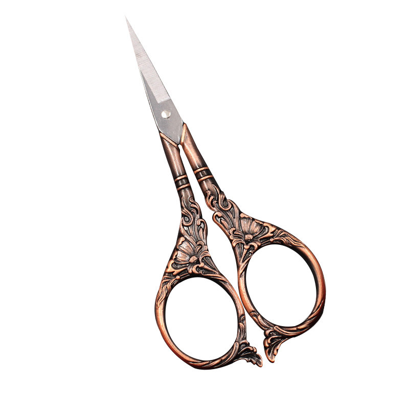 剪刀欧式复古裁缝剪刀手手工古典花纹设计不锈钢家用剪刀
