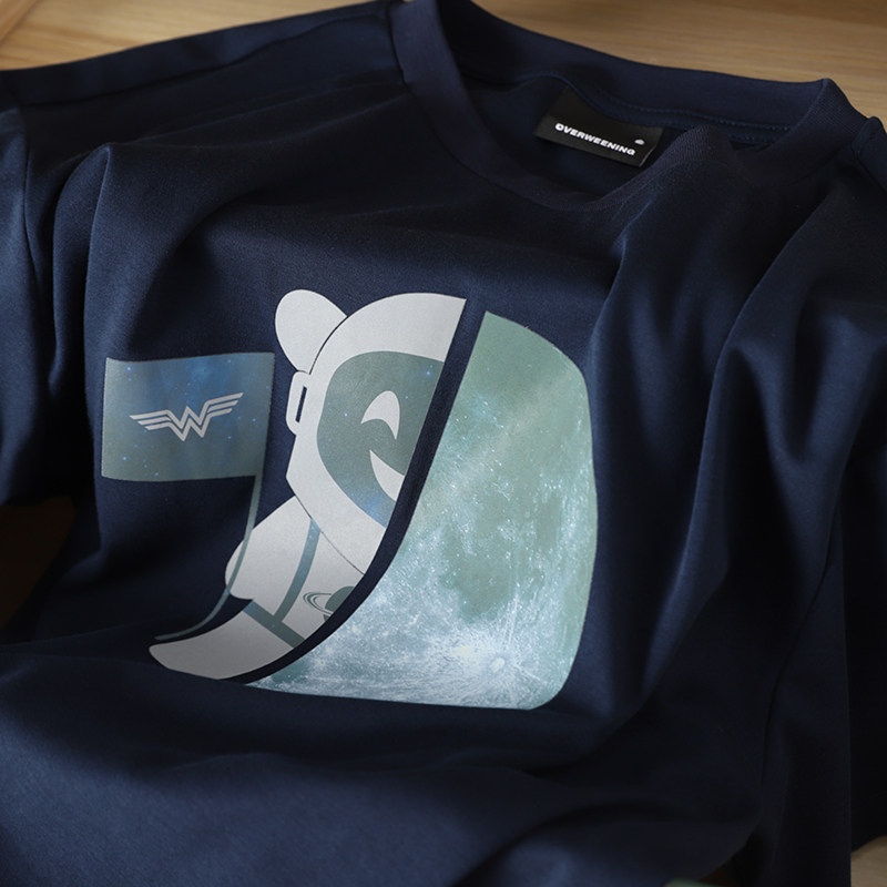 登月系列柜子1600奢级水柔夏季男士数码印花t恤