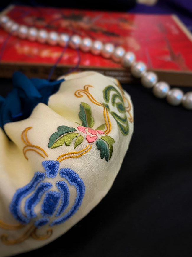 汉服配饰端午节香囊打籽绣花抽褶古风刺绣荷包香包