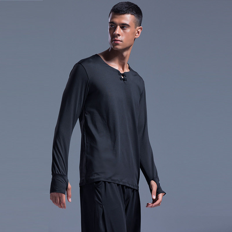 男士瑜伽服套装运动健身服长袖性感睡衣睡裤速干居家服弹力修身潮