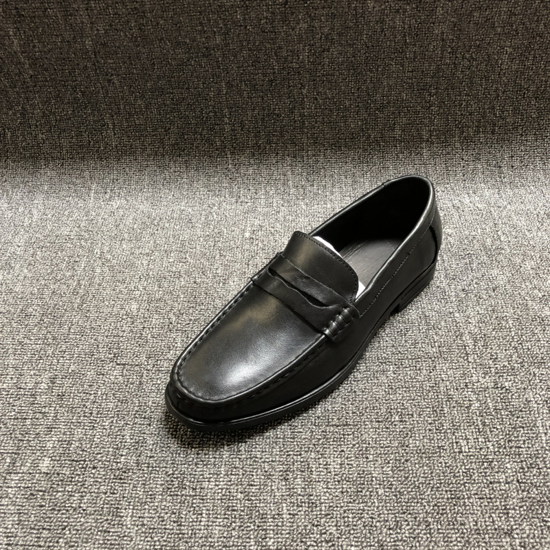 皇冠外贸真皮男鞋2019年秋季新款牛皮软底舒适休闲平跟平底男单鞋