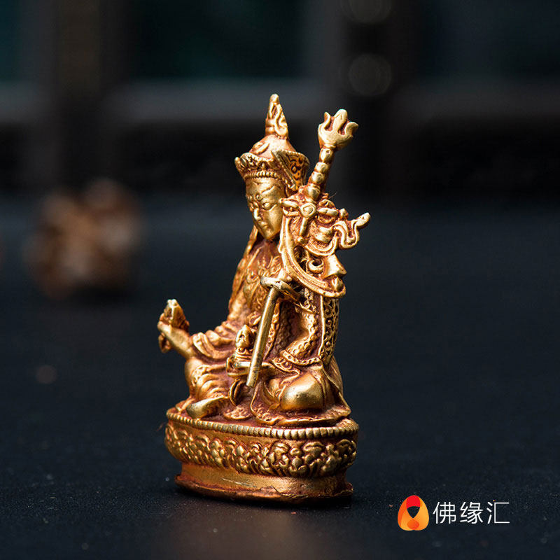 佛缘财神佛像绿度母莲花生大士尼泊尔手工随身摆件