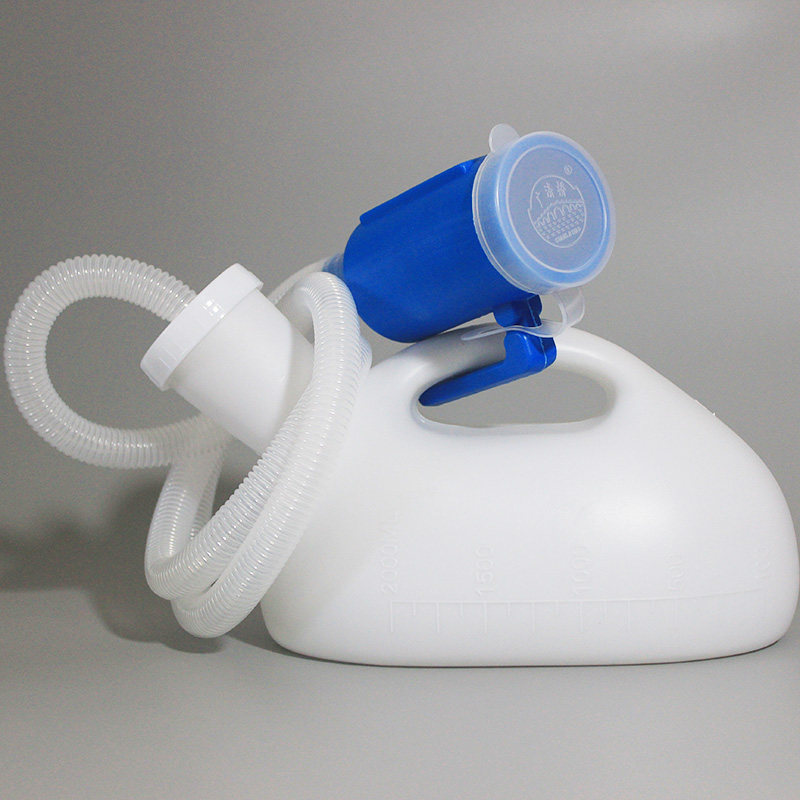 老人带管尿壶超大容量男用夜壶卧床带盖防臭小便壶加厚成人接尿器