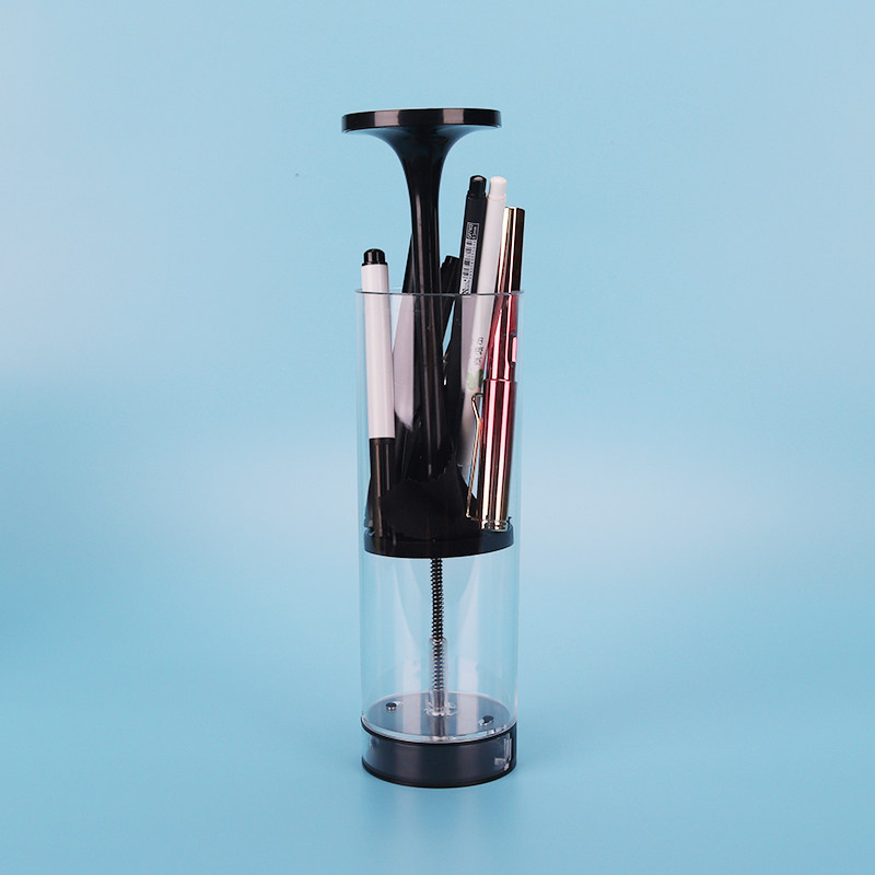 网红升降笔盒圆筒文具盒小学生女孩创意透明多功能文具盒