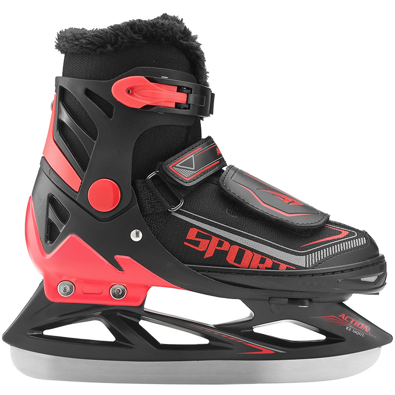 冰球动感冰刀成人儿童滑冰冰鞋可调加绒保暖冰刀鞋