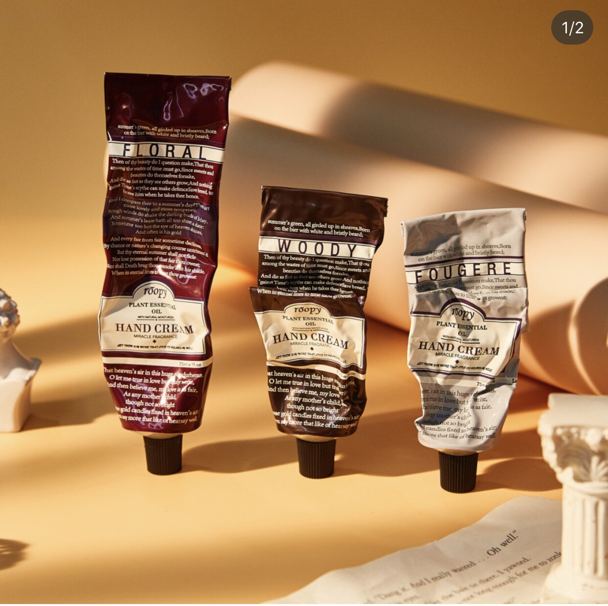 包邮仙女润培roopy护手75ml植物精粹滋润保湿护手霜