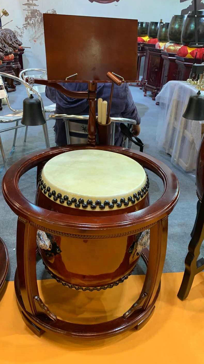 吉祥佛具博能佛教法器三角鼓法三脚鼓架市尺堂鼓